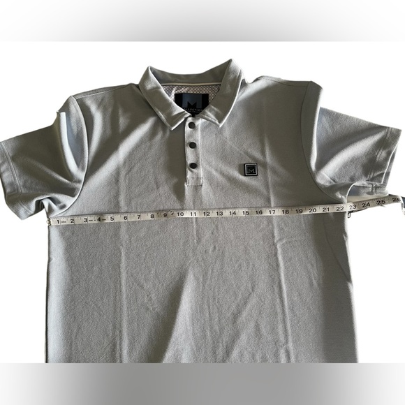 Collection Michael Strahan Blue Polo Short Sleeve Textured Size Large New - Picture 4 of 11